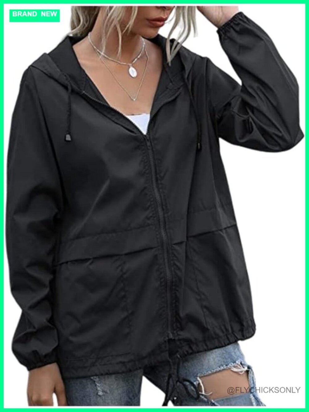 Lxitoler Women's Hooded Rain Jacket Lightweight Windbreaker with Pockets